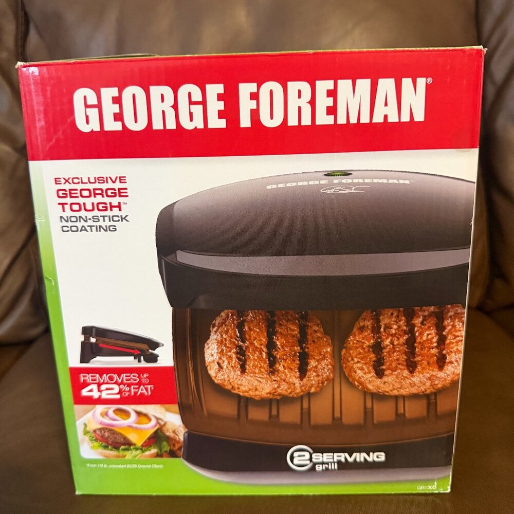 George Foreman 2-Serving Classic Plate Electric Indoor Grill – Black